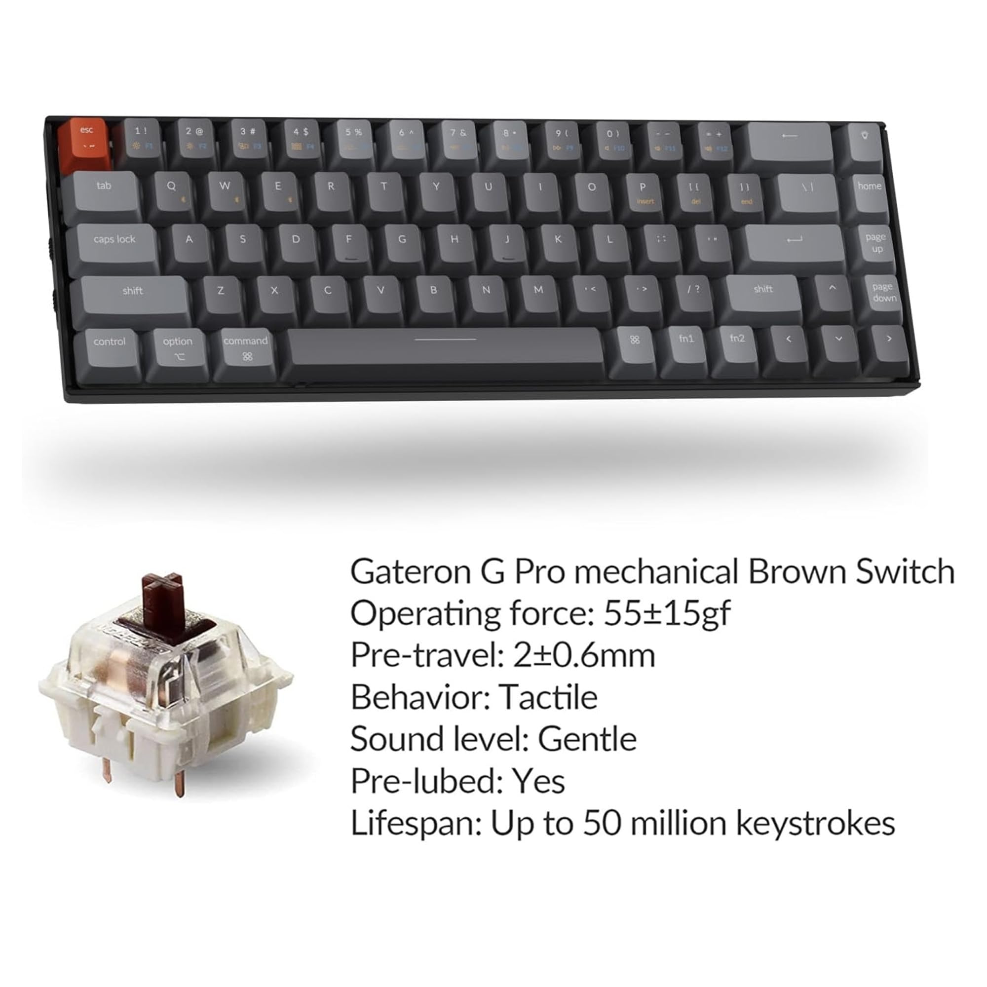 Amazon.com: Keychron K6 Mechanical Keyboard 65% Compact 68